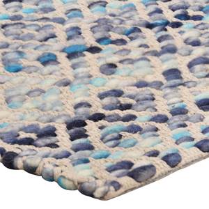 Wollteppich Smooth Comfort Diamond Schurwolle / Baumwolle - Blau - 140 x 200 cm