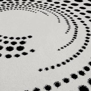 Teppich Eddy Kunstfaser - Weiß / Schwarz - Ø 250 cm