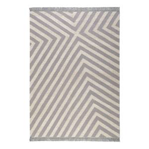 Teppich Edgy Corners (handgewebt) Mischgewebe - Grau / Creme - 160 x 230 cm