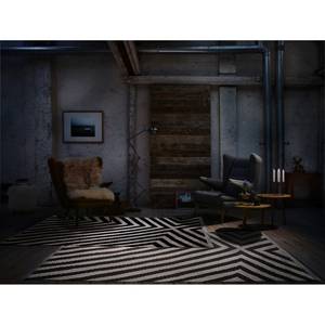 Teppich Edgy Corners (handgewebt) Mischgewebe - Grau / Creme - 160 x 230 cm