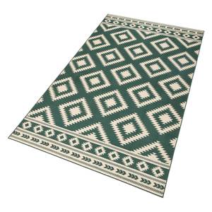 Tapis Ethno Fibres synthétiques - Vert / Blanc - 80 x 150 cm