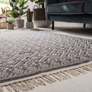 Tapis Ethno Pattern Coton - Noir