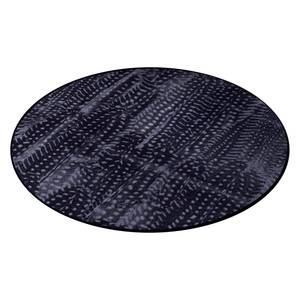 Teppich Feder Schwarz - Grau - Textil