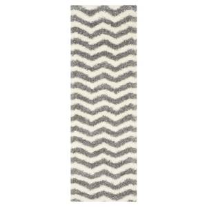 Tapis Frances Blanc / Gris - 68 x 152 cm