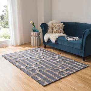 Tapis Graphics Brick Laine - Bleu / Gris