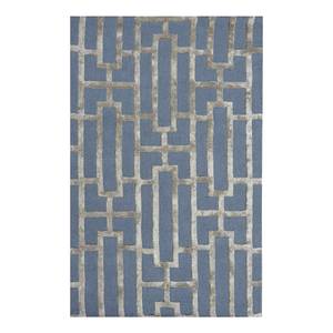 Teppich Graphics Brick Wolle - Blau / Grau