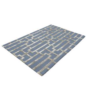 Tapis Graphics Brick Laine - Bleu / Gris