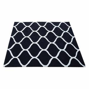 Tapis Graphic Leaf Laine - Noir / Blanc