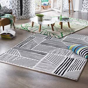 Tapis Graphics Fibres synthétiques - Noir / Blanc - 80 x 150 cm