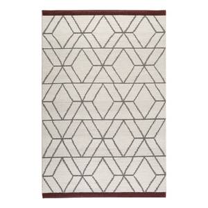 Tapijt Hexagon handgeweven - scheerwol/katoen - wolwit/taupe - 130x190cm