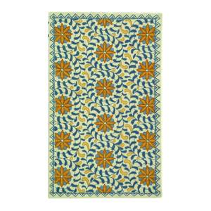 Teppich Hunter Creme/Blau - 84 x 145 cm - 90 x 150 cm