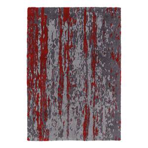 Teppich Impression Kunstfaser - Grau / Weinrot - 120 x 180 cm