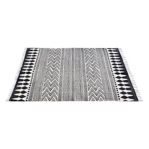 Vloerkleed Indiana Stripes katoen - zwart/wit