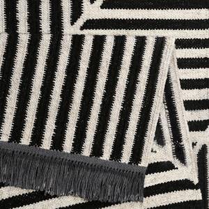 Tapis Irregular Fields (Tissé à la main) Tissu mélangé - Noir / Crème - 130 x 190 cm