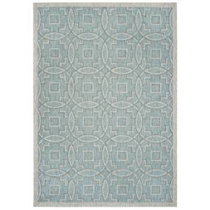 Tapis Jade Fibres synthétiques - Turquoise / Sable - 243 x 304 cm