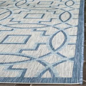 Tapis Jade Fibres synthétiques - Gris clair / Bleu clair - 60 x 109 cm