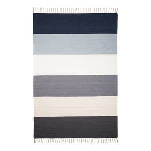 Teppich Juja (handgewebt) Baumwollstoff - Blau / Beige - 160 x 230 cm