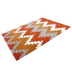 Laagpolig vloerkleed Kalba katoen - oranje/beige - 120x180cm