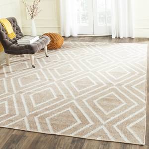 Tapis Kalina Kilim Tissu mélangé - Sable / Blanc - 160 x 230 cm