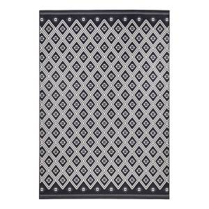 Teppich Karree Kunstfaser - Schwarz / Weiß - 70 x 140 cm