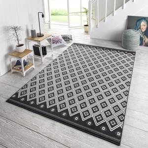 Tapis Karree Fibres synthétiques - Noir / Blanc - 140 x 200 cm