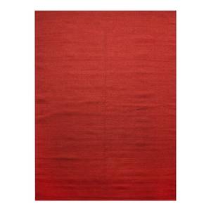 Wollteppich Kelim Uni Schurwolle - Rot - 200 x 300 cm