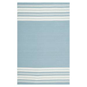 Tapis Kilifi Dhurrie Tissu mélangé - Turquoise / Blanc - 160 x 230 cm