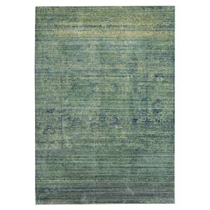 Tapijt Lulu Vintage kunstvezel - fuchsiakleurig - Groen/blauw - 160 x 230 cm