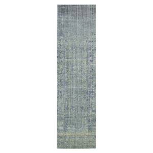 Tapis Lulu Vintage Fibres synthétiques - Fuchsia - Vert / Bleu - 62 x 240 cm