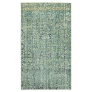 Tapijt Lulu Vintage kunstvezel - fuchsiakleurig - Groen/blauw - 90 x 150 cm