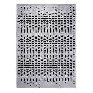 Tapis Luna Fibres synthétiques - Gris / Noir - 160 x 225 cm