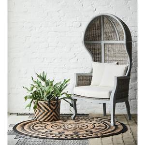 Fauteuil Moruya massief mangohout/rotan - bruin/grijs