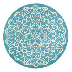 Tapis Mandala Fibres synthétiques - Turquoise