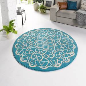 Tapis Mandala Fibres synthétiques - Turquoise