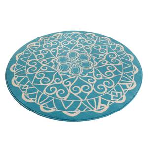 Tapis Mandala Fibres synthétiques - Turquoise