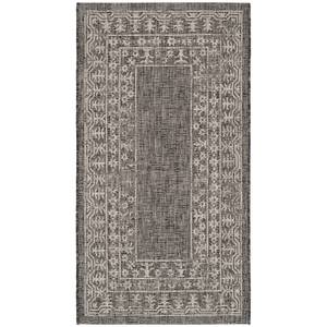 Tapis Marea Fibres synthétiques - Noir / Blanc - 60 x 109 cm