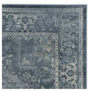 Tapis Maxime Vintage Fibres synthétiques - Bleu pétrole / Gris - 100 x 140 cm