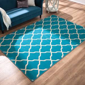 Tapijt Mesh kunstvezels - Turquoise/beige - 160x230cm