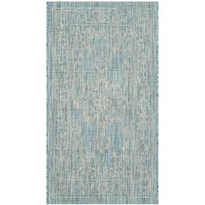 Tapis Mirabelle Fibres synthétiques - Vert menthe / Blanc crème - 60 x 109 cm