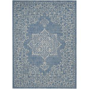 In & Outdoor Teppich Mirabelle Kunstfaser - Blau / Weiß - 160 x 230 cm