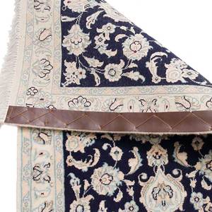 Tapis Naîn Scherkat Bleu roi Pure laine vierge