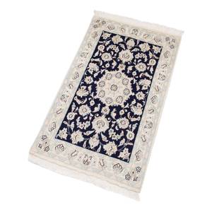 Tapis Naîn Scherkat Bleu roi Pure laine vierge 60 x 90 cm