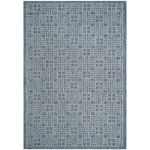 Tapis Nantucket Fibres synthétiques - Bleu / Gris - 200 x 300 cm