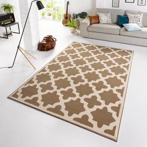 Tapis Noble Fibres synthétiques - Marron clair / Crème - 140 x 200 cm