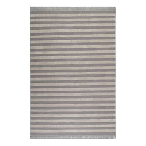 Teppich Noble Stripes (handgewebt) Mischgewebe - Grau / Creme - 130 x 190 cm