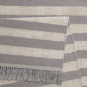 Teppich Noble Stripes (handgewebt) Mischgewebe - Grau / Creme - 130 x 190 cm