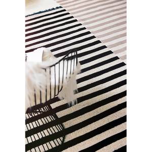 Teppich Noble Stripes (handgewebt) Mischgewebe - Grau / Creme - 130 x 190 cm