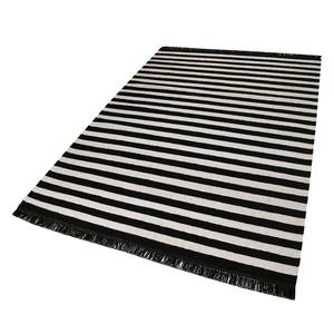 Teppich Noble Stripes (handgewebt) Mischgewebe - Schwarz / Creme - 160 x 230 cm