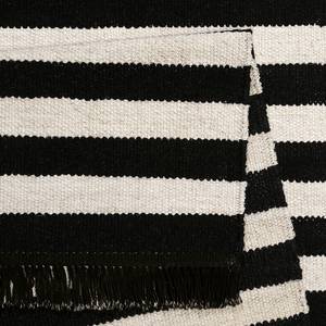 Teppich Noble Stripes (handgewebt) Mischgewebe - Schwarz / Creme - 160 x 230 cm