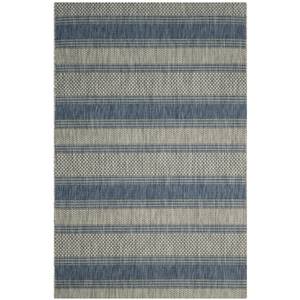 Tapis Odessa Fibres synthétiques - Gris / Bleu - 200 x 300 cm